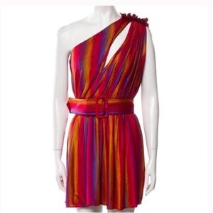 Retrofete Rainbow Stripes Mini Dress